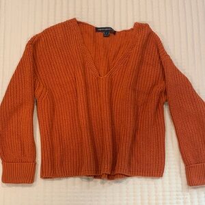 French Connection Burnt Orange V-Neck Sweater